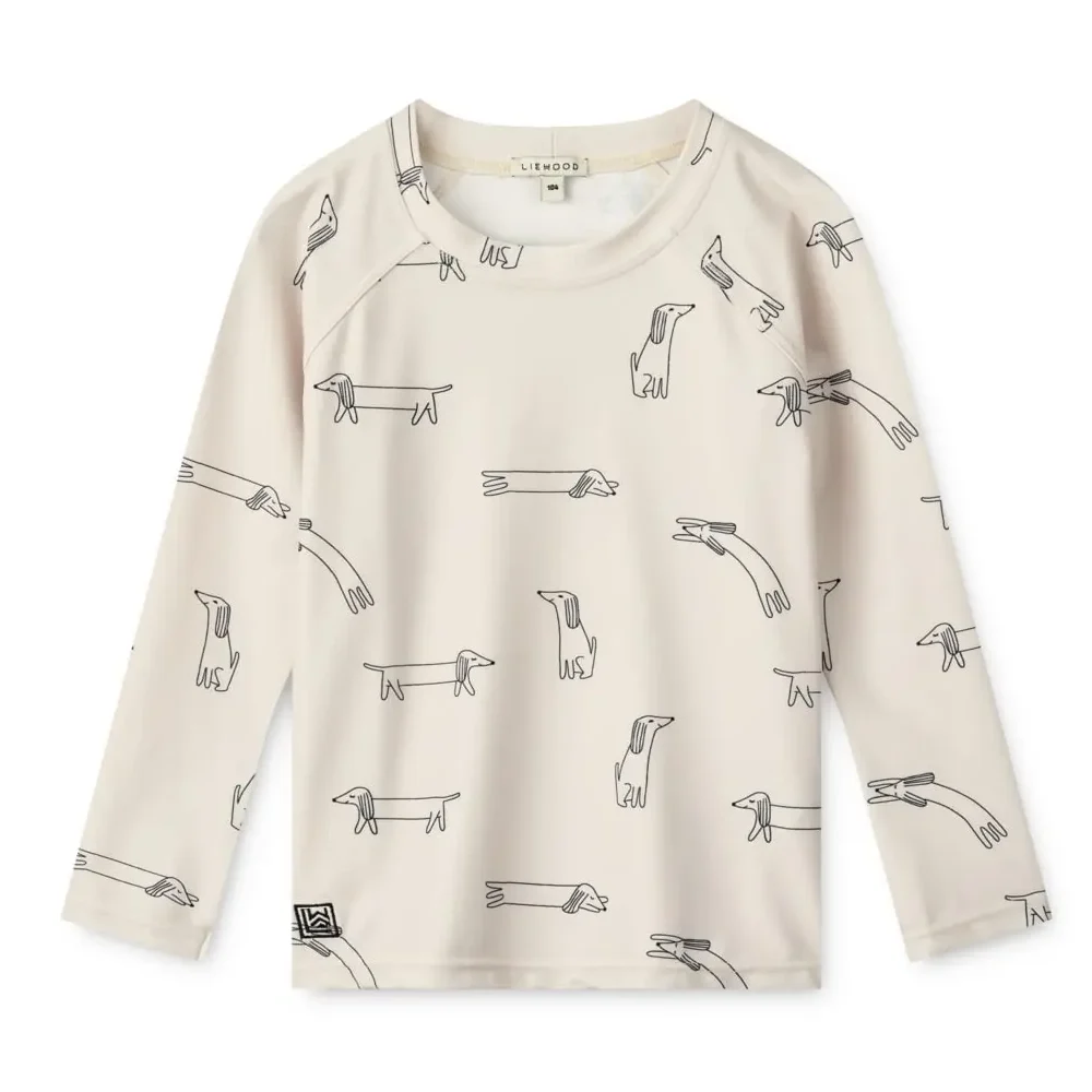 Liewood Noah Schwimm-T-Shirt „Dog / Sandy“, LSF 40+