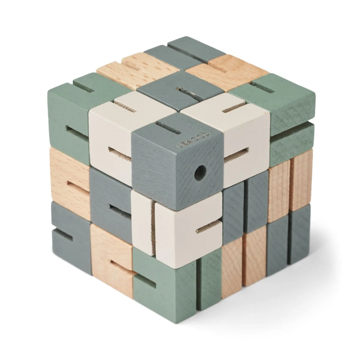 Liewood Puzzleblöcke Gavin „Faune green mix“ aus Holz, 27-teilig