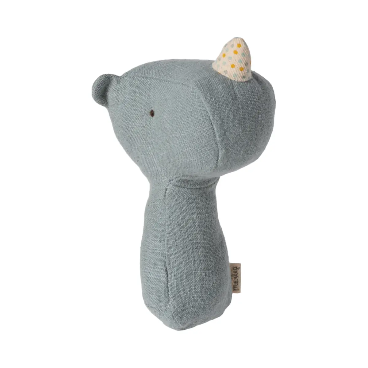 Maileg Lullaby Friends Baby-Rassel „Nashorn : dusty blue“ H11cm