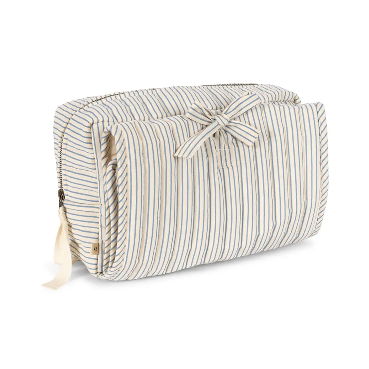 Konges Sløjd 2-in-1 Wickeltaschen-Set mit Tasche „Stripe Blue“ für unterwegs