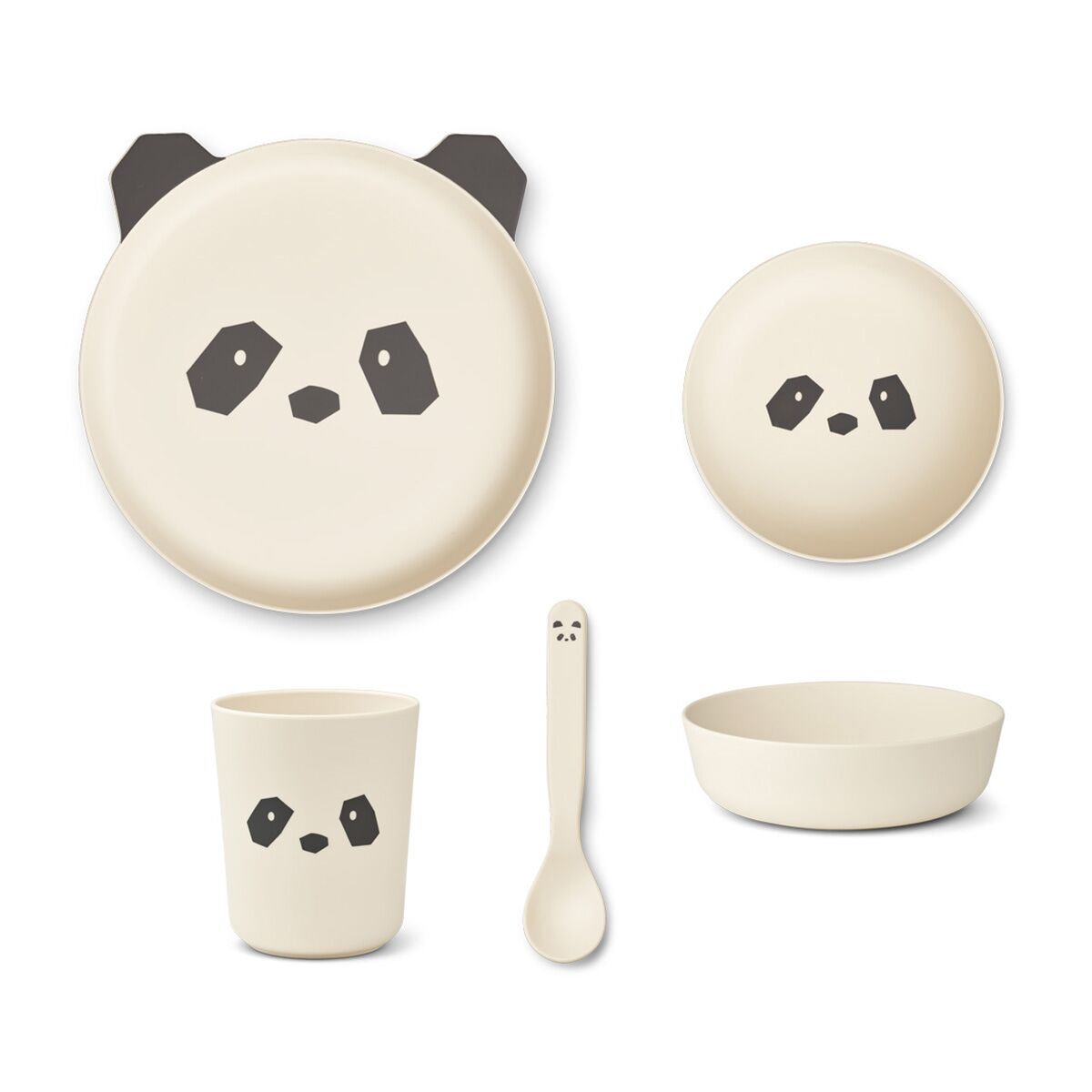 Liewood Brody Geschirr-Set Junior „Panda creme de la creme“, aus PLA