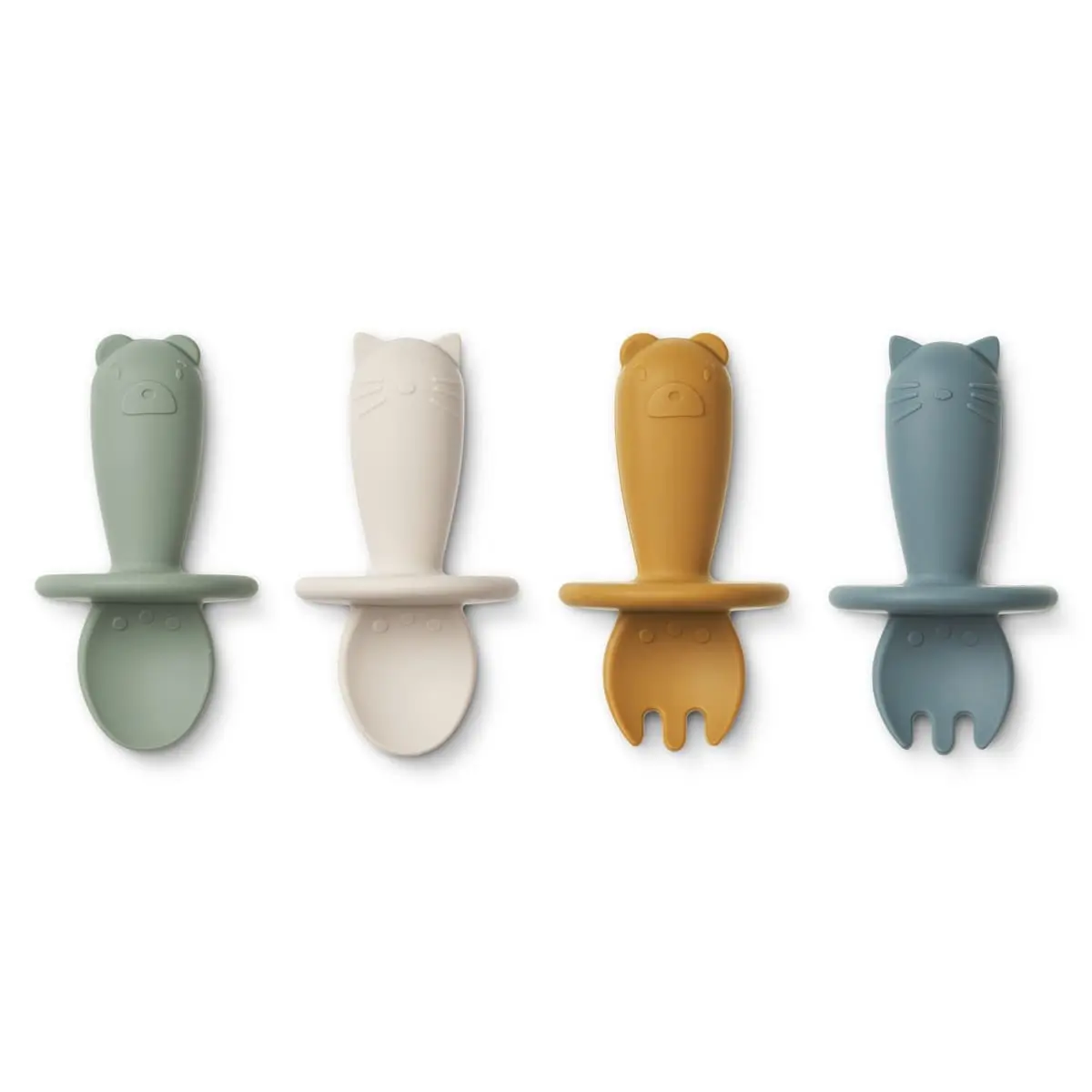 Liewood Baby-Besteck-Set Avril „Faune green multi mix“