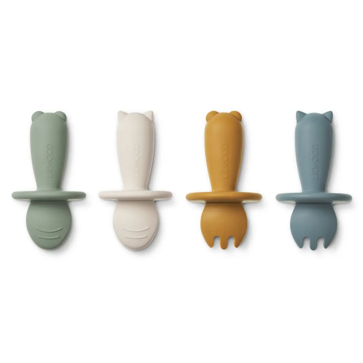 Liewood Baby-Besteck-Set Avril „Faune green multi mix“
