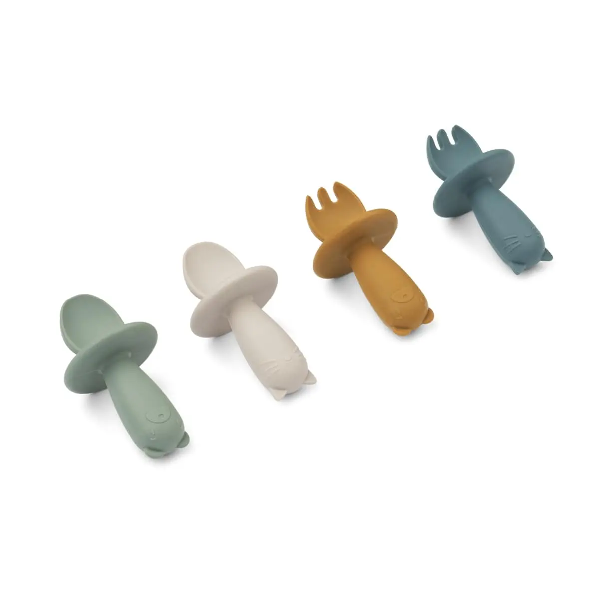 Liewood Baby-Besteck-Set Avril „Faune green multi mix“