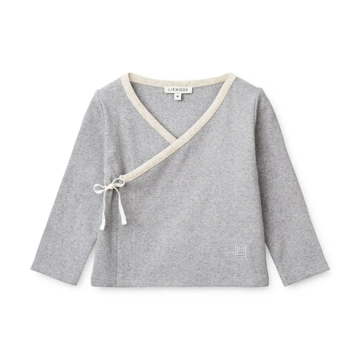 Liewood Wickelshirt Tadeo „Light grey melange“, gerippt