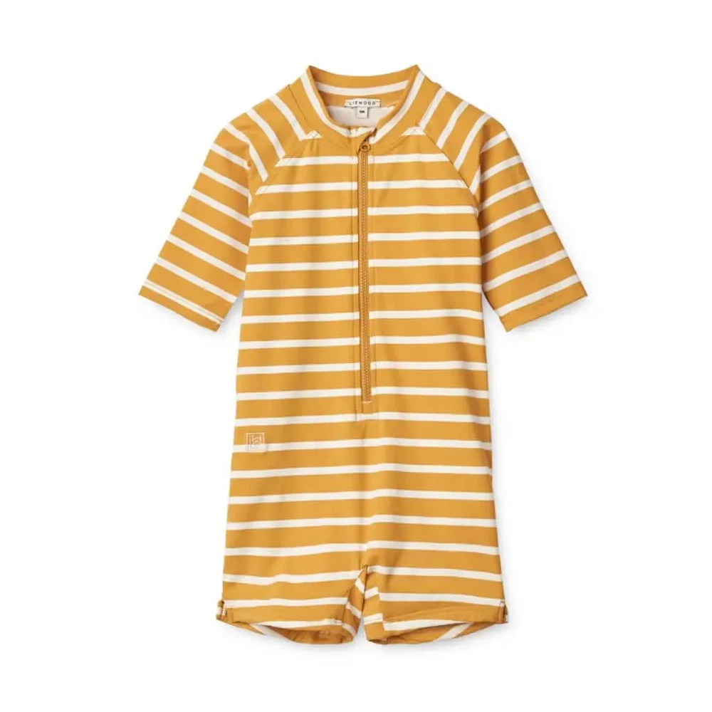 Liewood Max Schwimm-Jumpsuit „ Yellow mellow / Creme de la creme“, LSF 50+