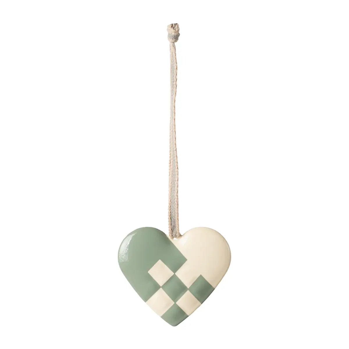 Maileg Weihnachtsbaumschmuck Herz aus Metall „mint“ 6cm