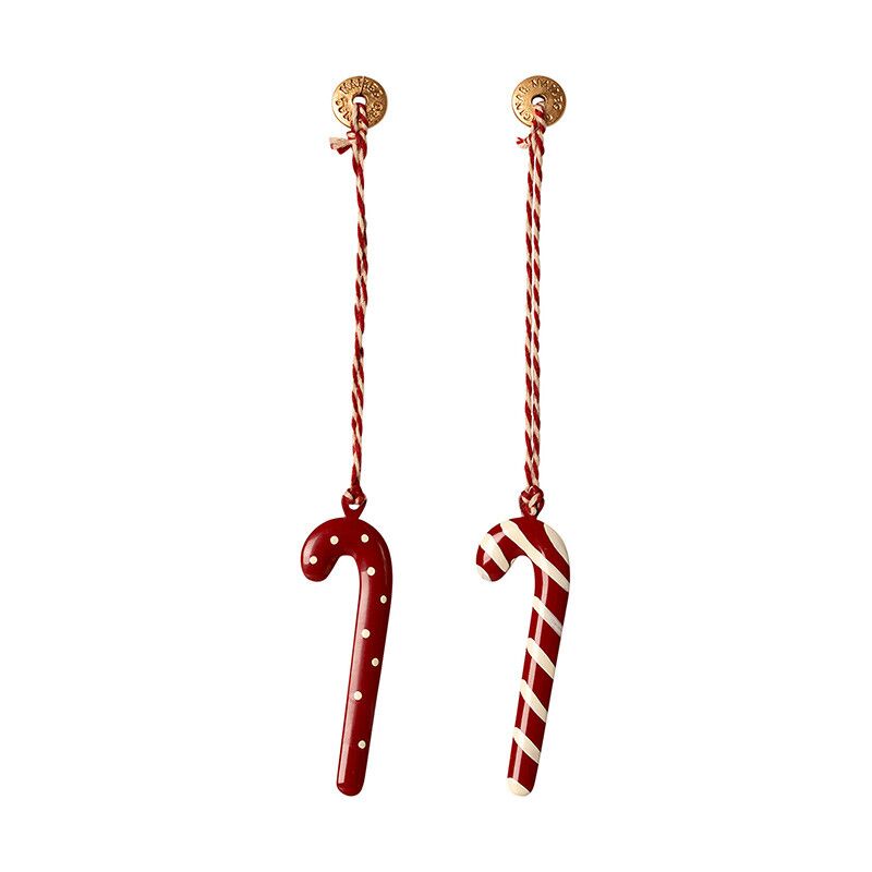DELISTED Maileg Weihnachtsbaumschmuck Zuckerstangen aus Metall, H7cm, 2er-Set