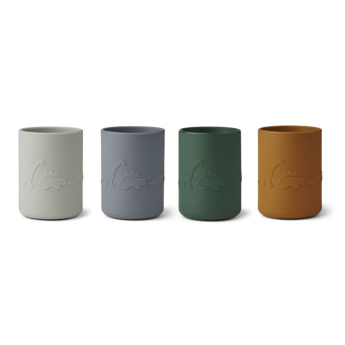 Liewood Ethan Becher „Dino blue multi mix“ aus Silikon, 2er-Set