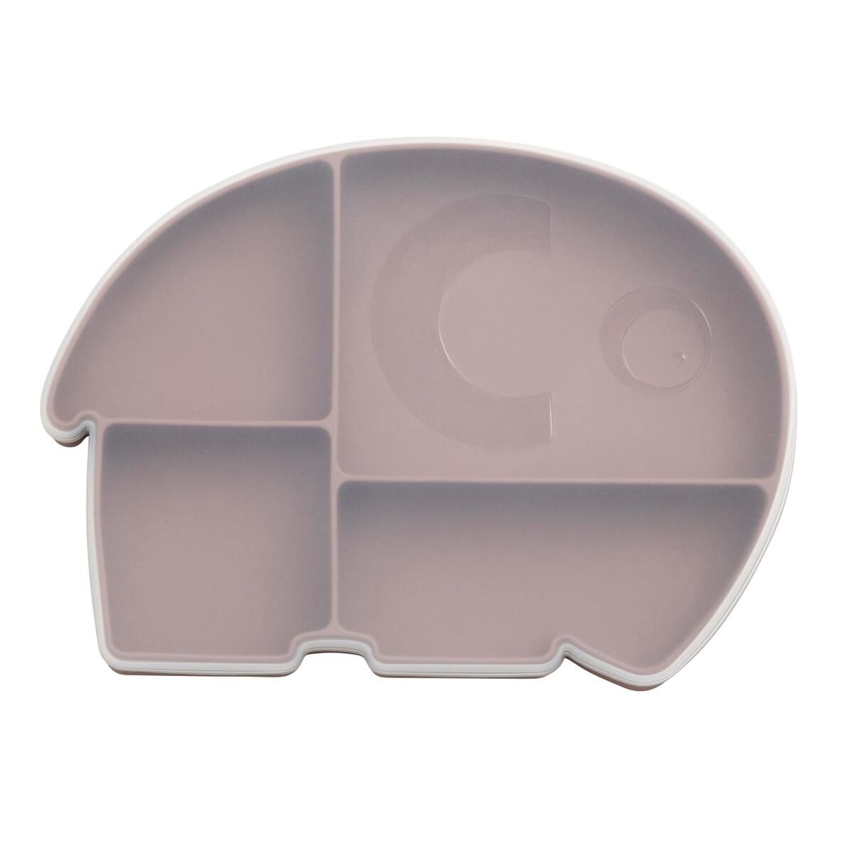 Sebra Silikon Teller mit Deckel, Fanto der Elefant „Rustic Plum“