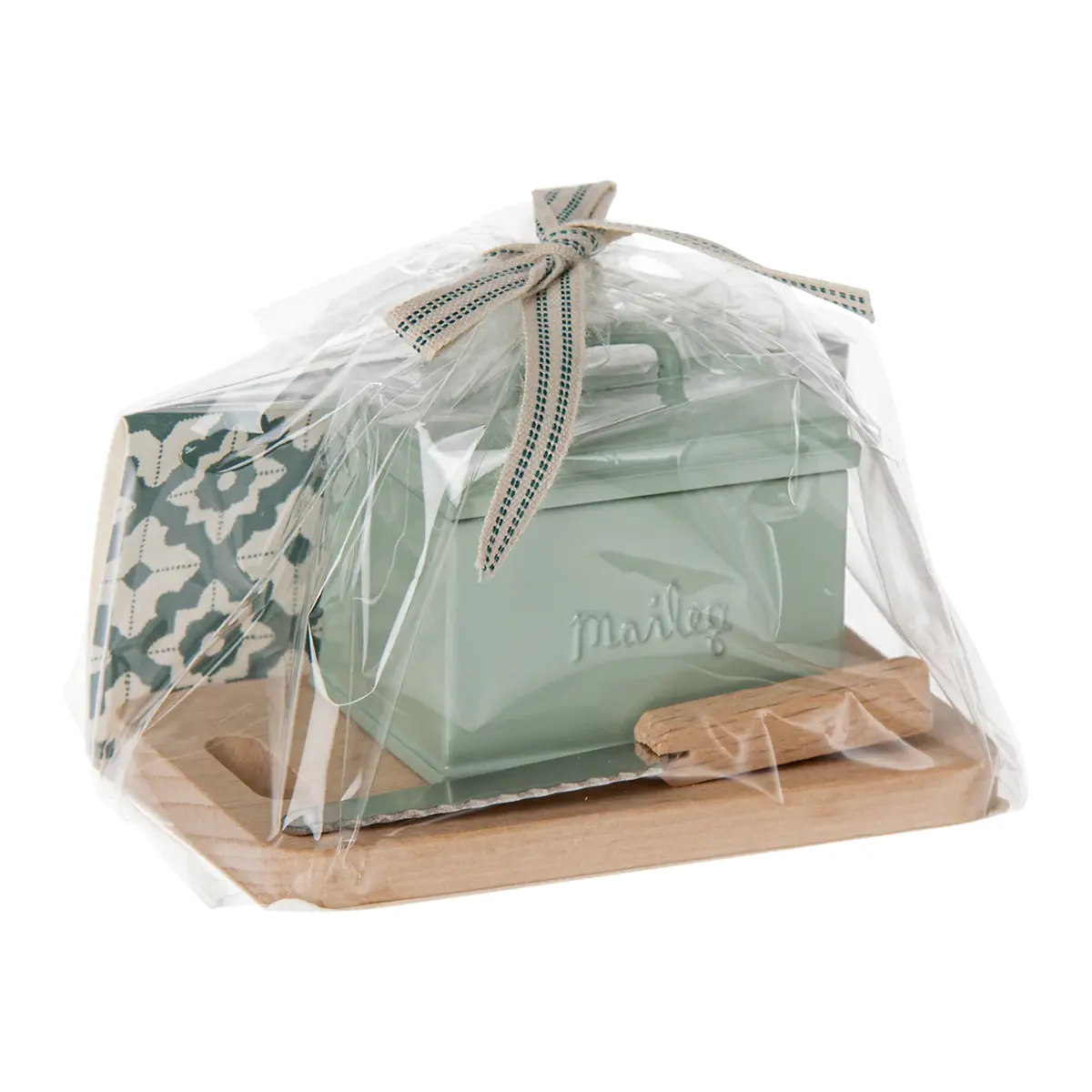 Maileg Miniatur Brotbox mit Schneidebrett und Messer Verpackung