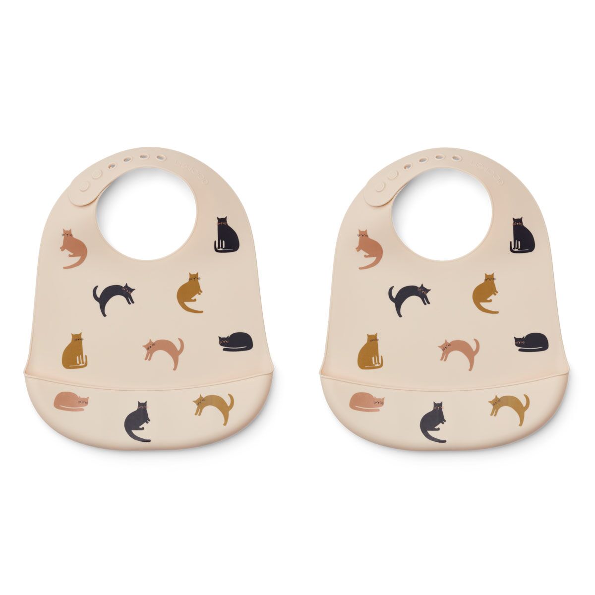 Liewood Tilda Silikon Lätzchen „Miauw / Apple blossom mix“, 2er Set