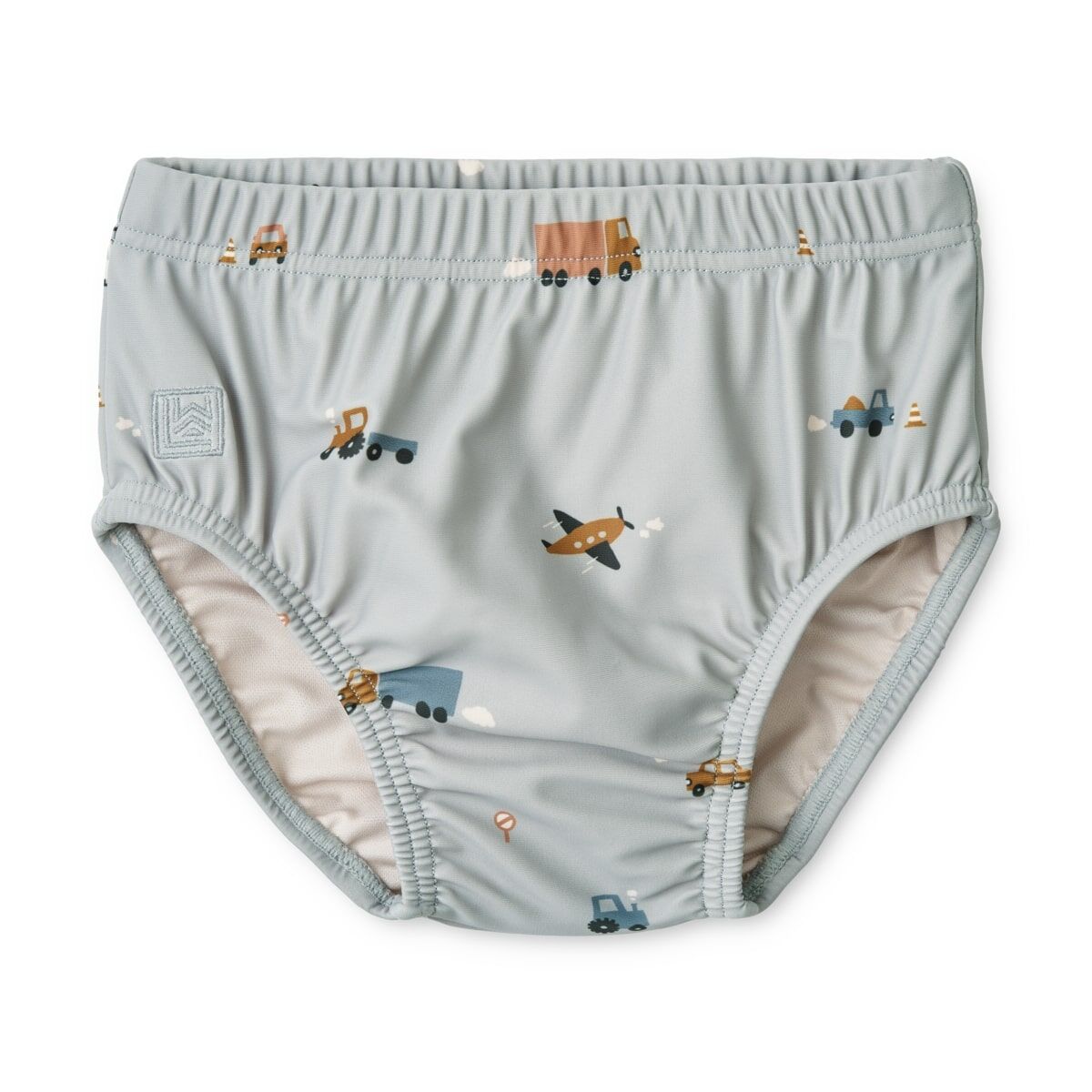 Liewood Baby Badehose Anthony „Vehicles / Dove blue“, LSF 40+