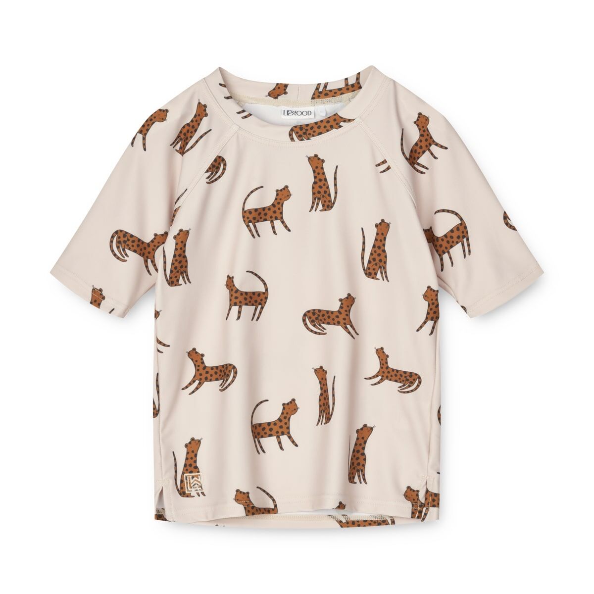 Liewood Noah Kurzarm-Schwimm-T-Shirt „Leopard / Sandy“, LSF 40+, Gr. 56-128