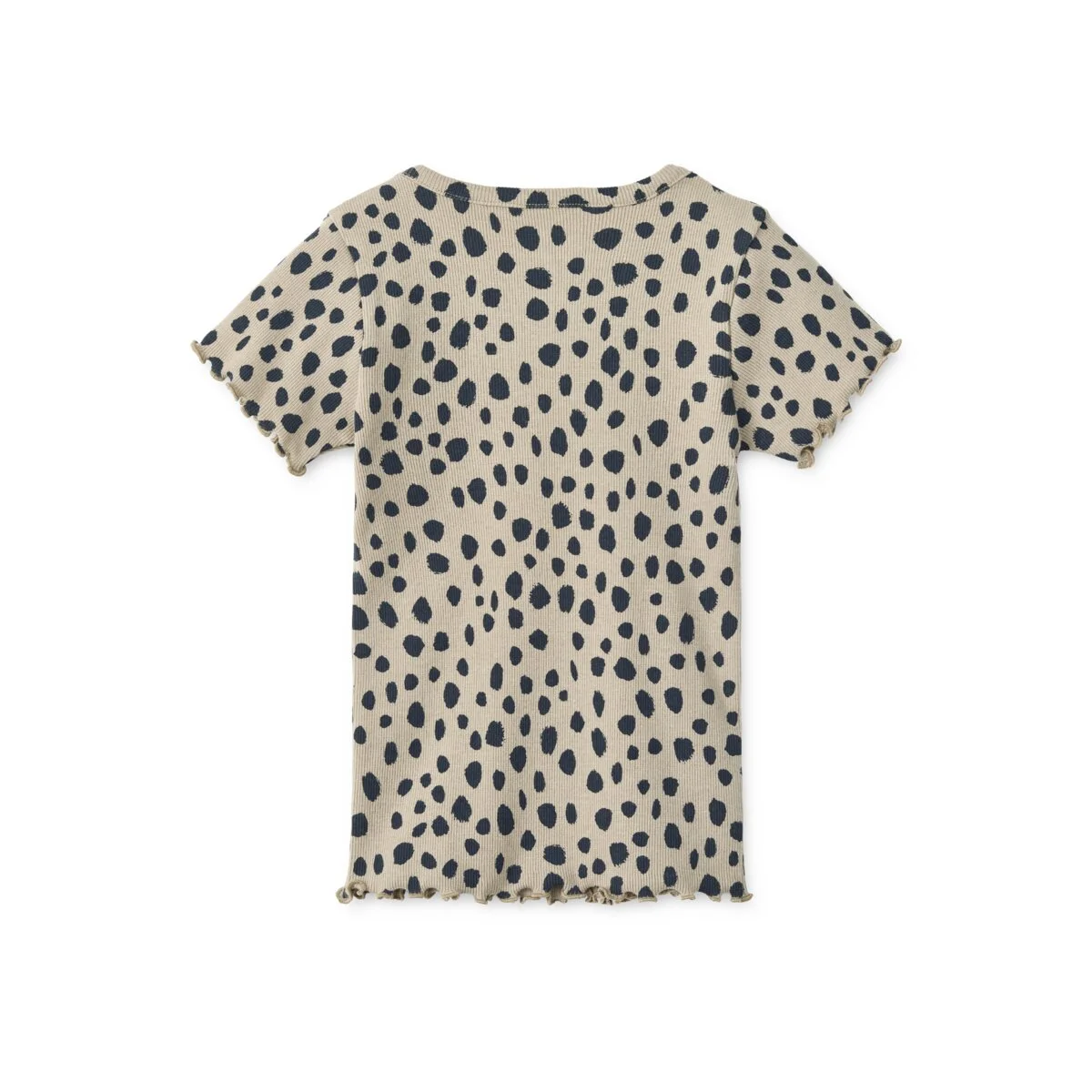 Liewood Ripp-T-Shirt Nieve „Leo spots / Taupe“, Gr. 86-128