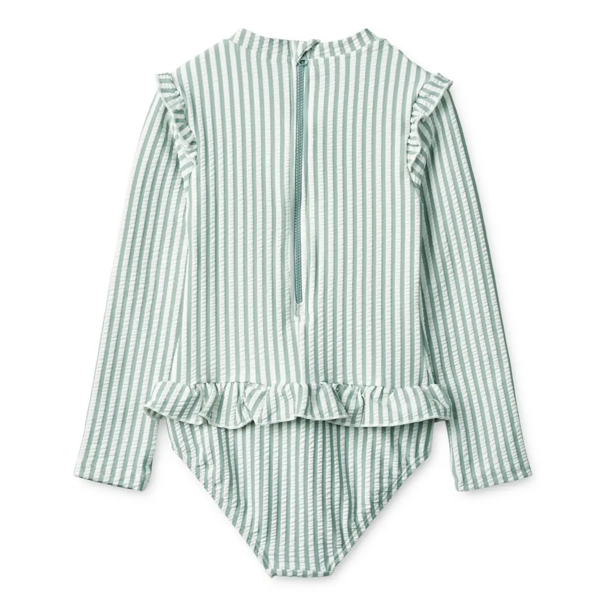 Liewood Kinder Badeanzug Sille „Sea blue / white“, Seersucker