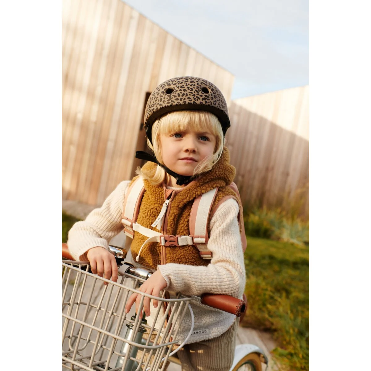 Liewood Kinder-Fahrradhelm Hilary „Mini Leo / Oat“, XS, 44-48cm