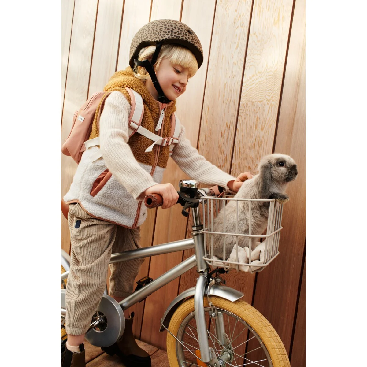Liewood Kinder-Fahrradhelm Hilary „Mini Leo / Oat“, XS, 44-48cm