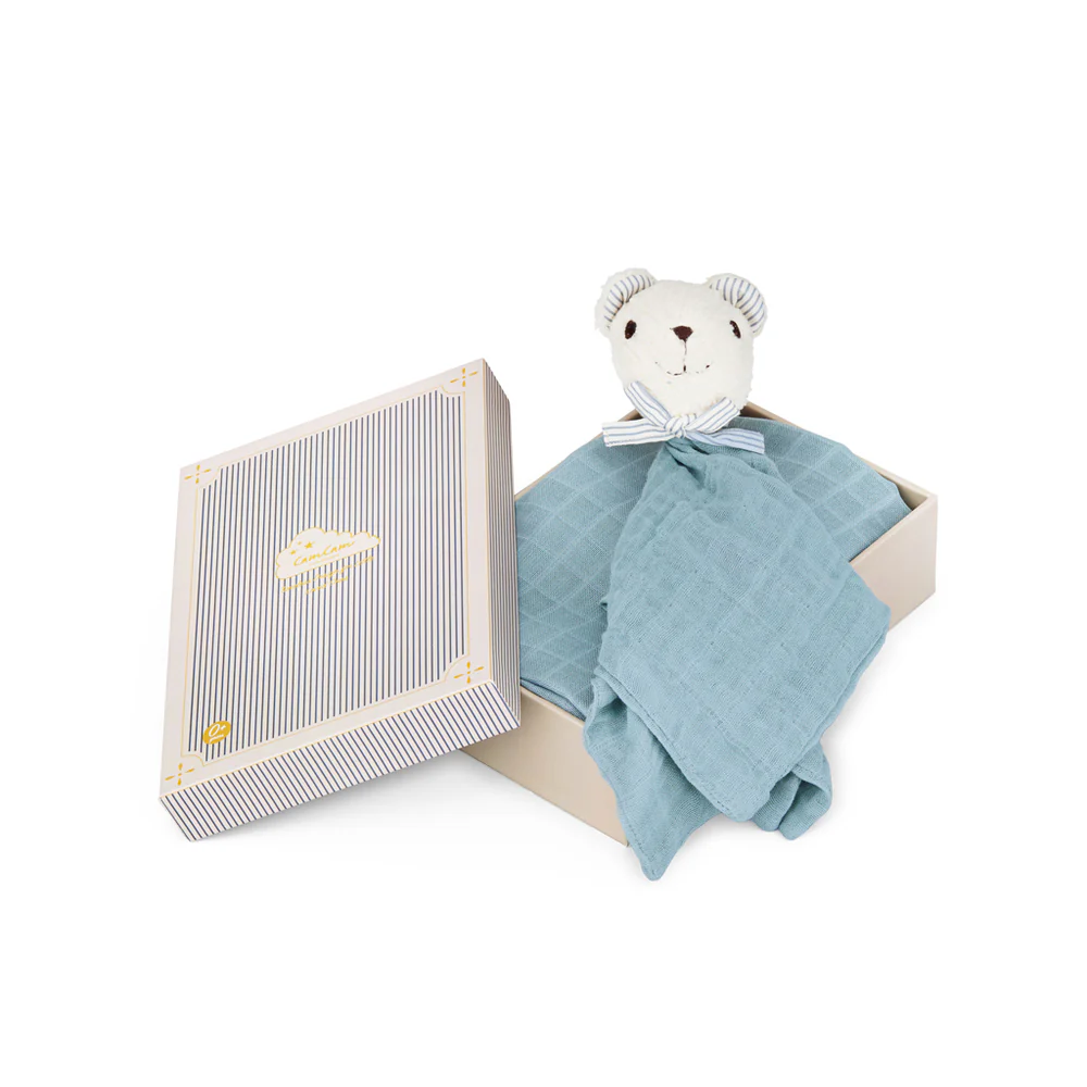 Cam Cam Kuscheltuch Geschenkbox „Classic Stripes Blue“, OCS
