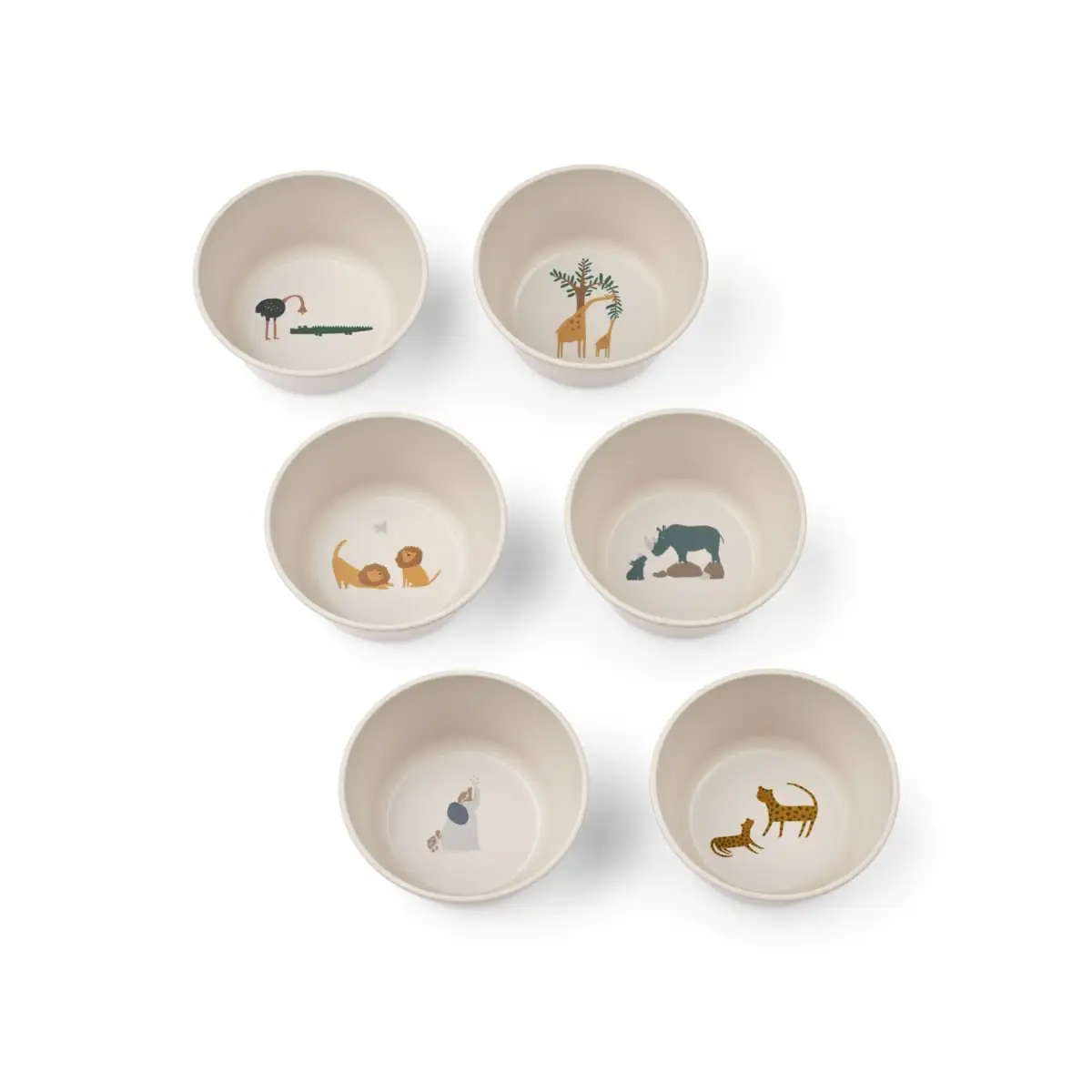 Liewood Kinder-Schüssel Cees „All together / Sandy“ aus PET, 6er-Set