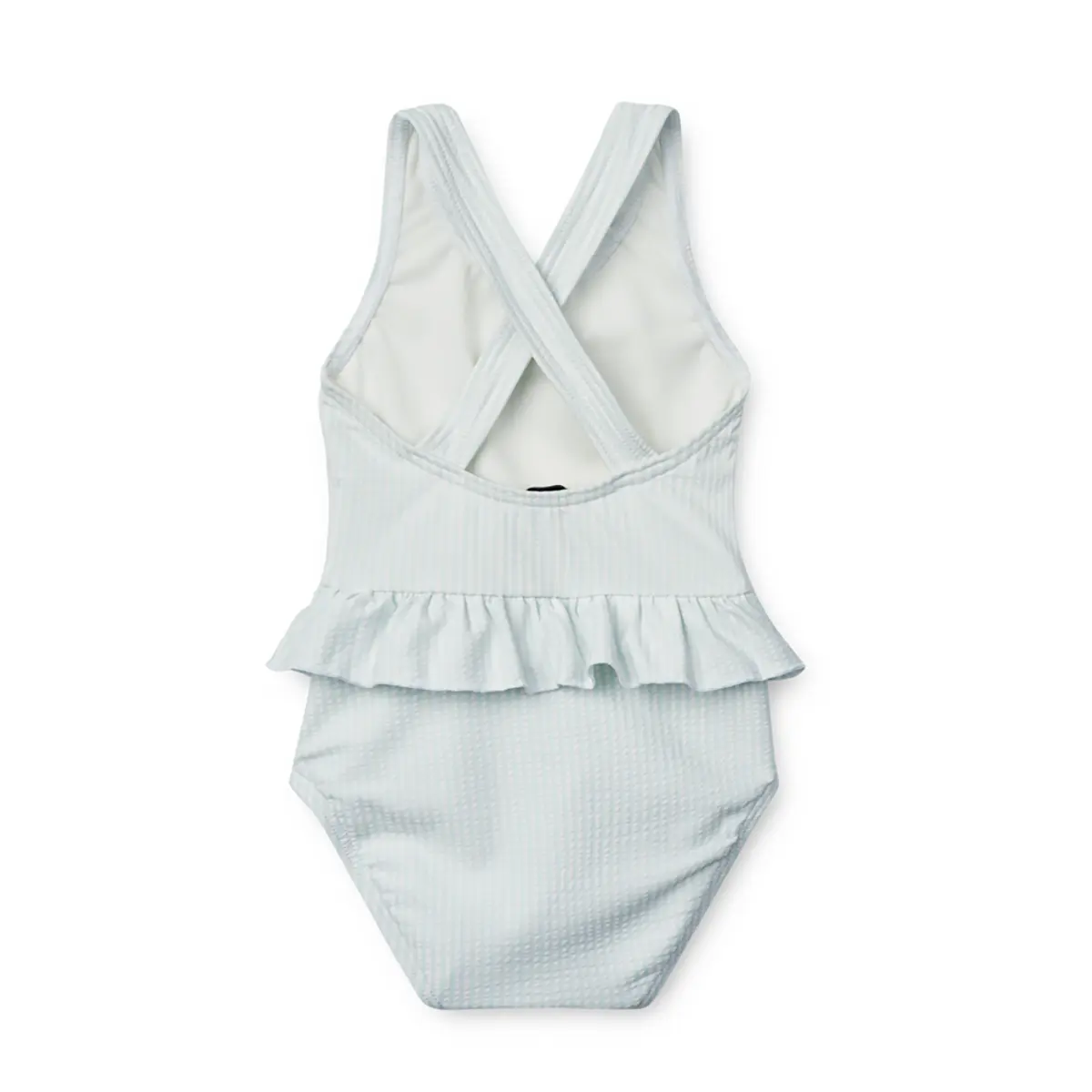 Liewood Amina Baby-Badeanzug „Pure sky / Creme de la creme“, Seersucker