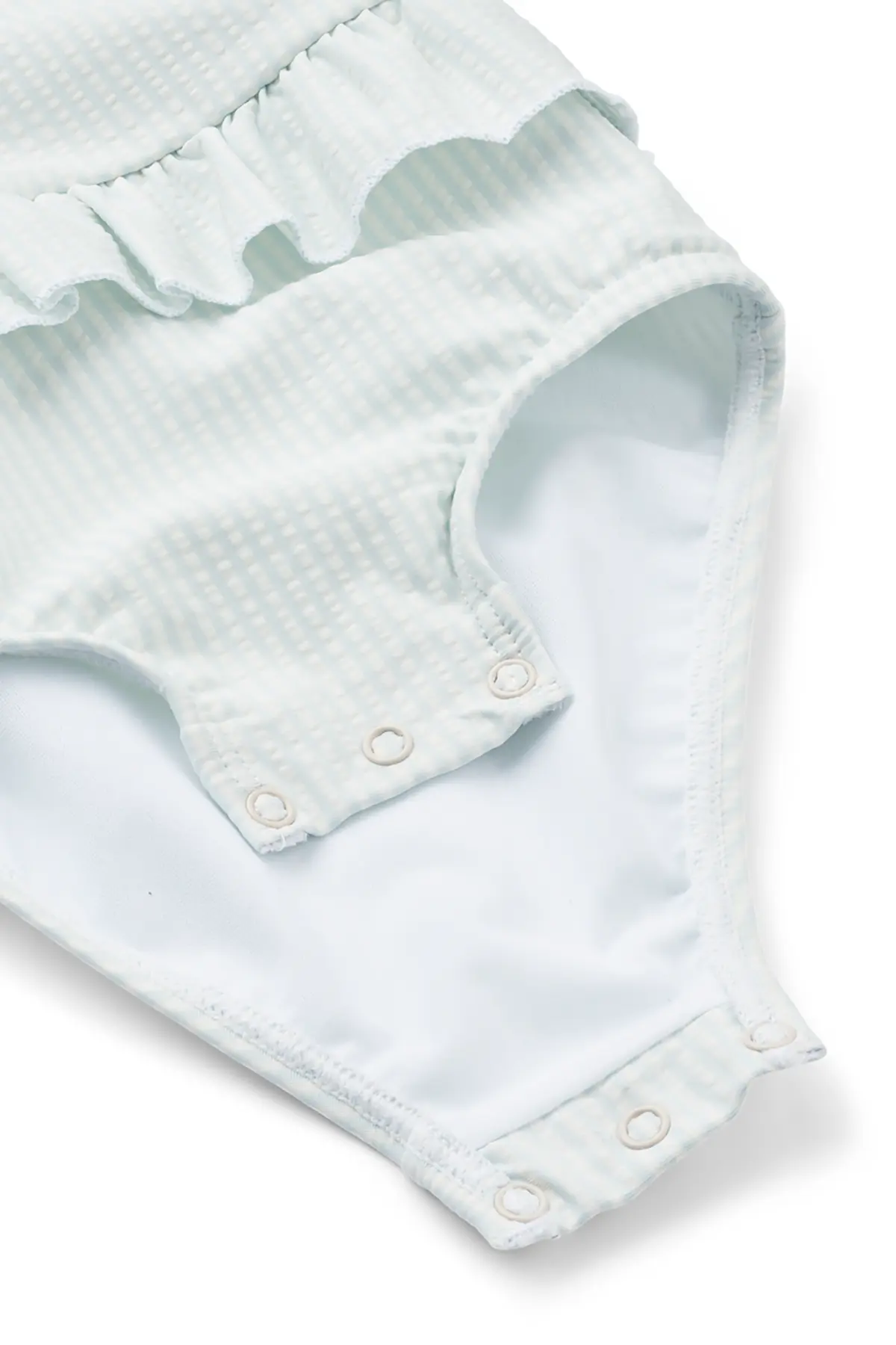 Liewood Amina Baby-Badeanzug „Pure sky / Creme de la creme“, Seersucker