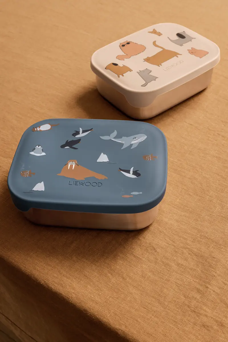 Liewood Arthur Lunchbox „Arctic Sea / Ocean view“, Edelstahl mit Silikon-Deckel