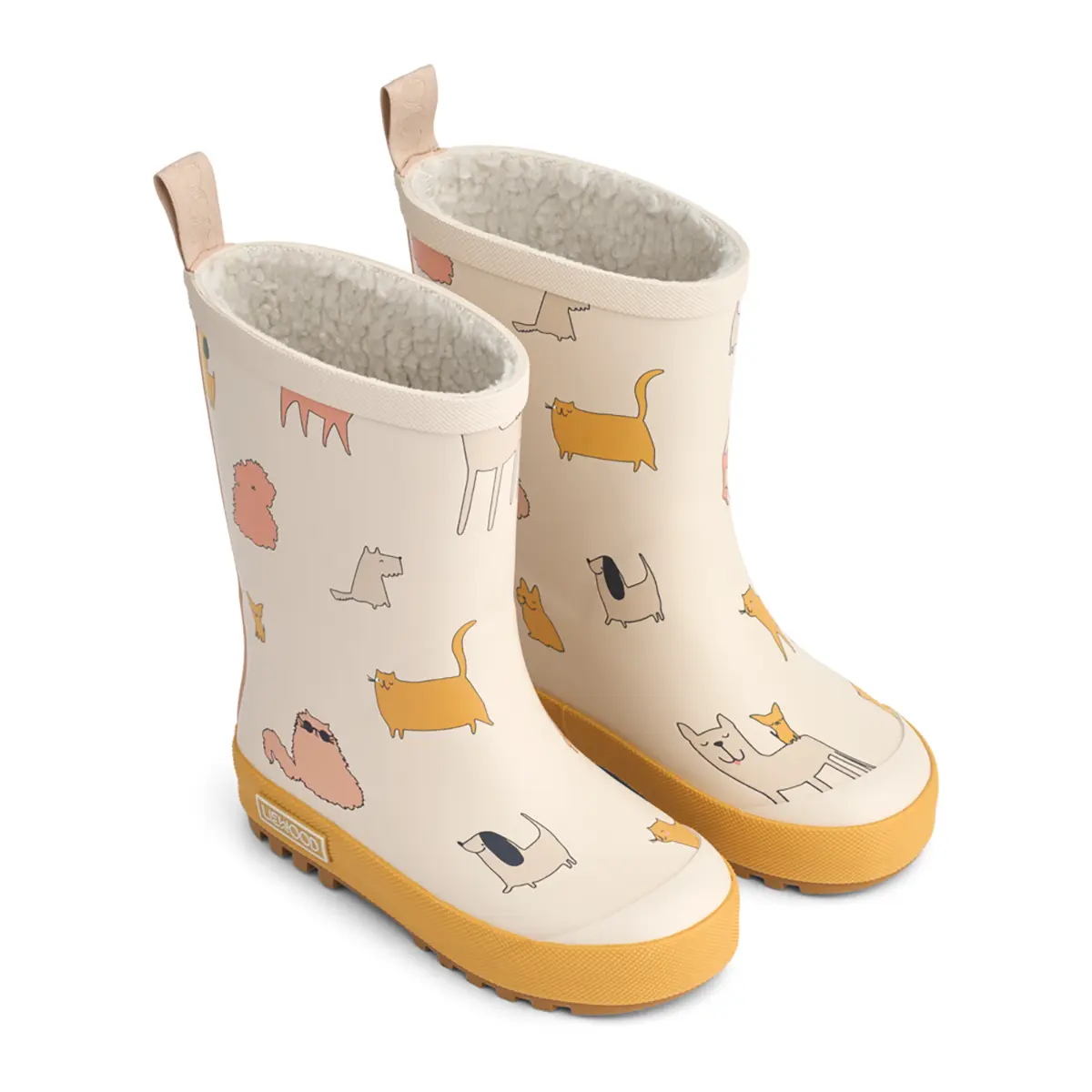 Liewood Mason Thermo-Regenstiefel „Cats and Dogs / Sandy“, Teddyfutter, Gr. 24-35