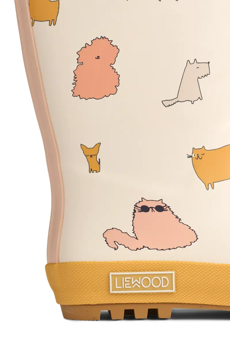 Liewood Mason Thermo-Regenstiefel „Cats and Dogs / Sandy“, Teddyfutter