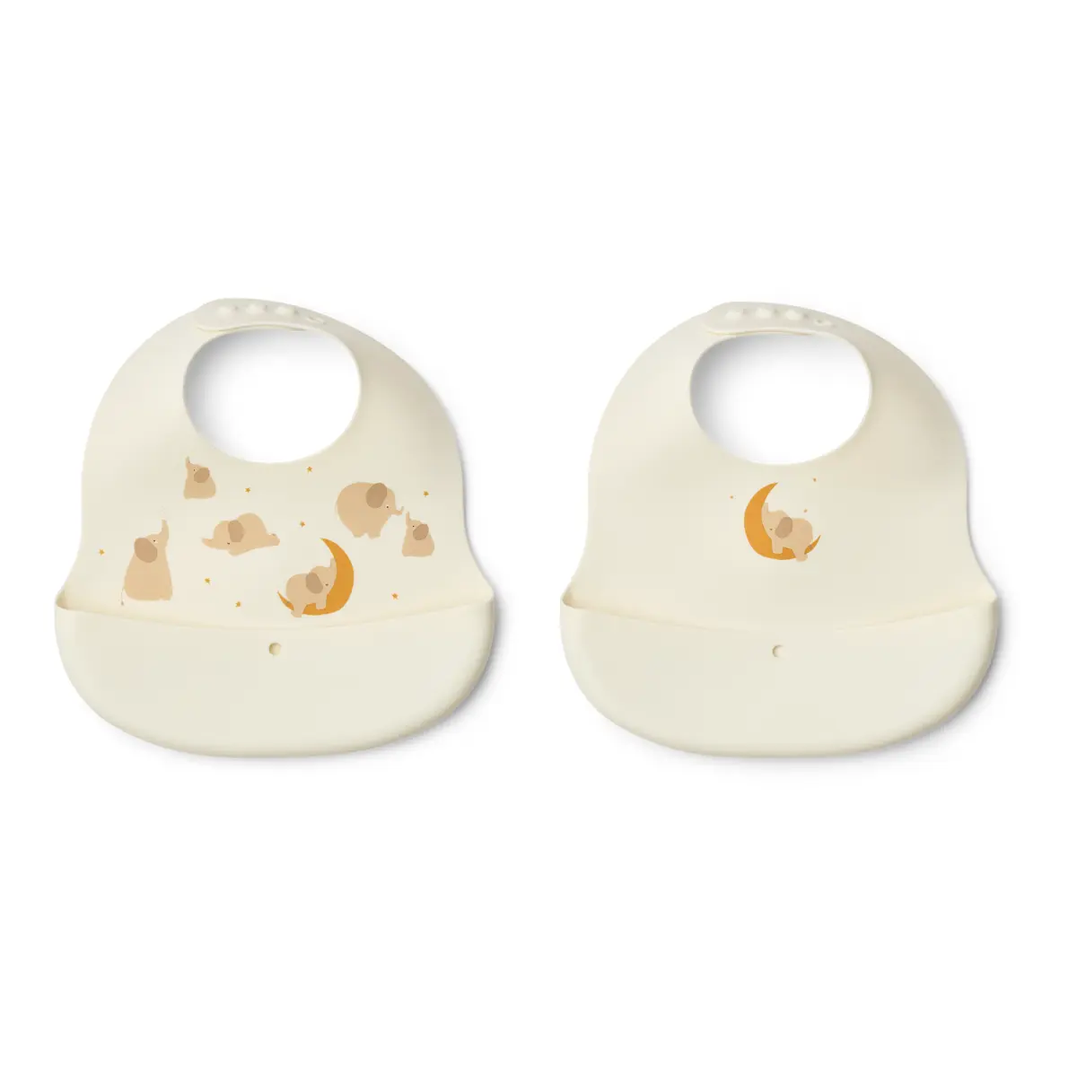 Liewood Ember Silikon-Lätzchen „Elephant / Creme de la creme“, 2er-Set