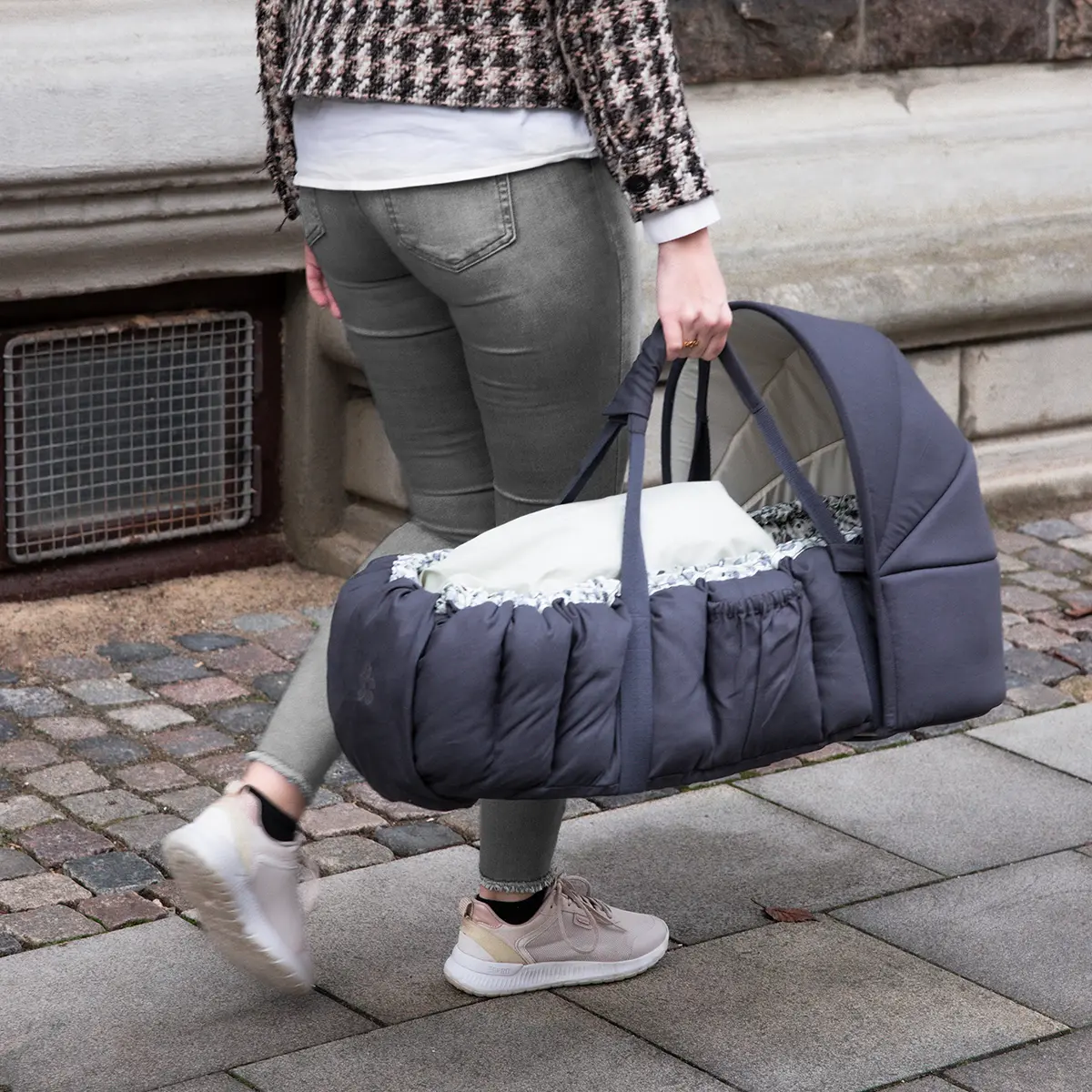 Sebra Verdeck für 3-in-1 Baby Nestchen „Blue olive“