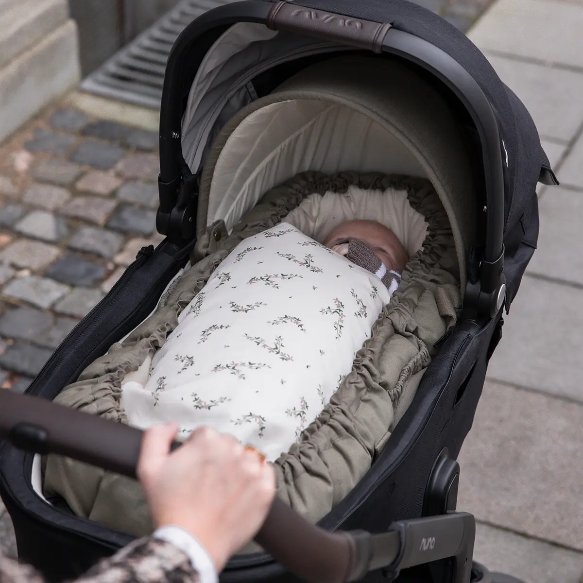 Sebra Verdeck für 3-in-1 Baby Nestchen „Dark olive“
