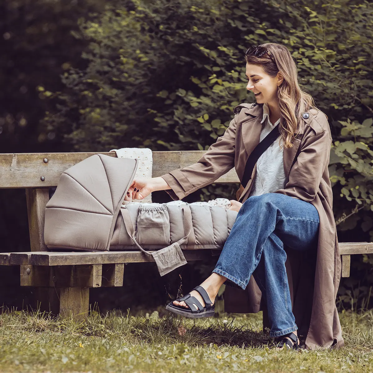 Sebra Verdeck für 3-in-1 Baby Nestchen „Jetty beige“