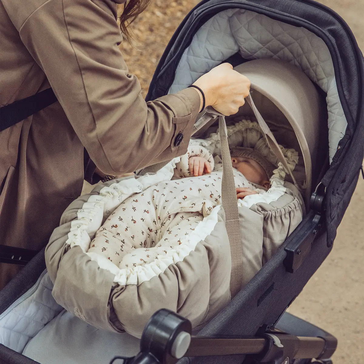 Sebra Verdeck für 3-in-1 Baby Nestchen „Jetty beige“