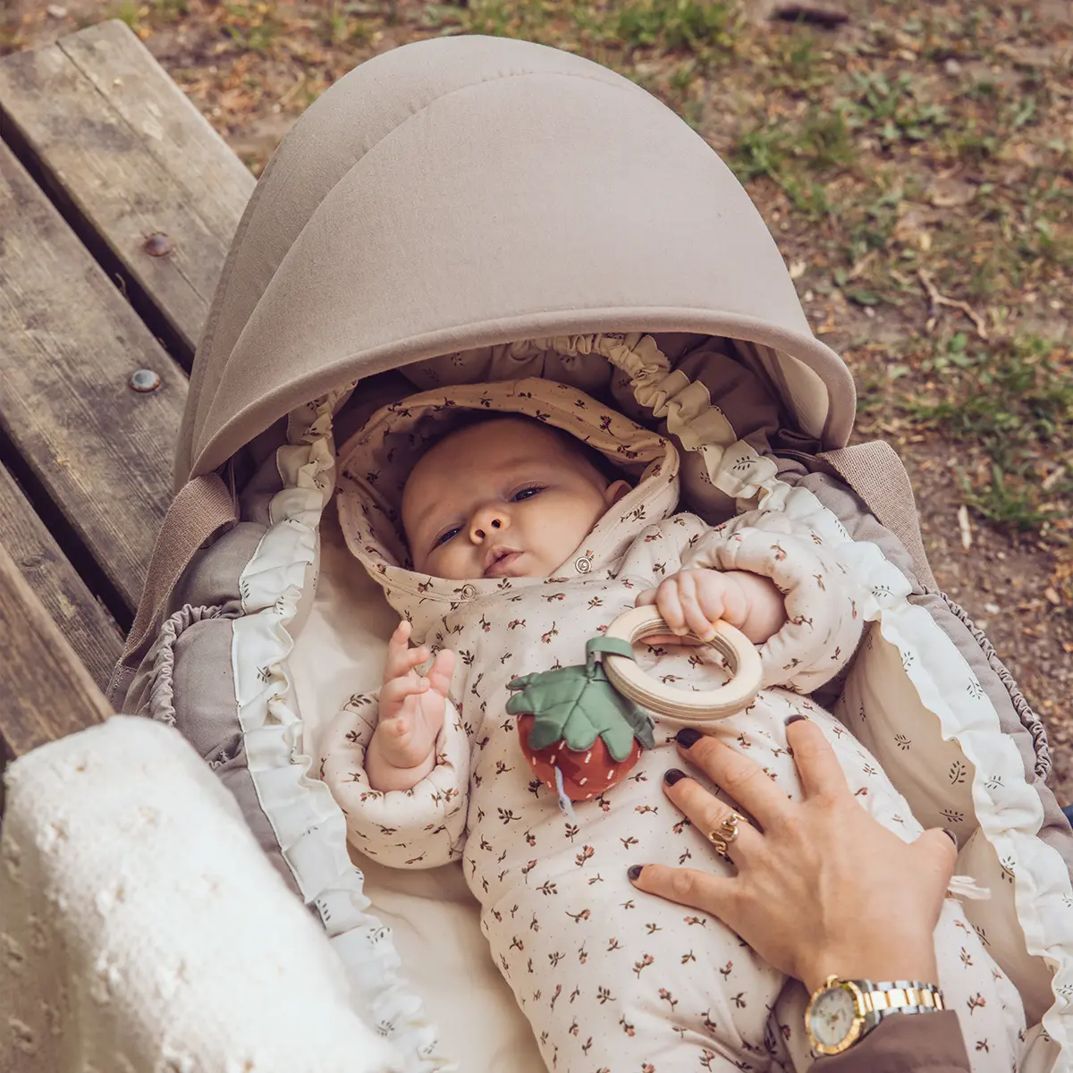 Sebra Verdeck für 3-in-1 Baby Nestchen „Jetty beige“
