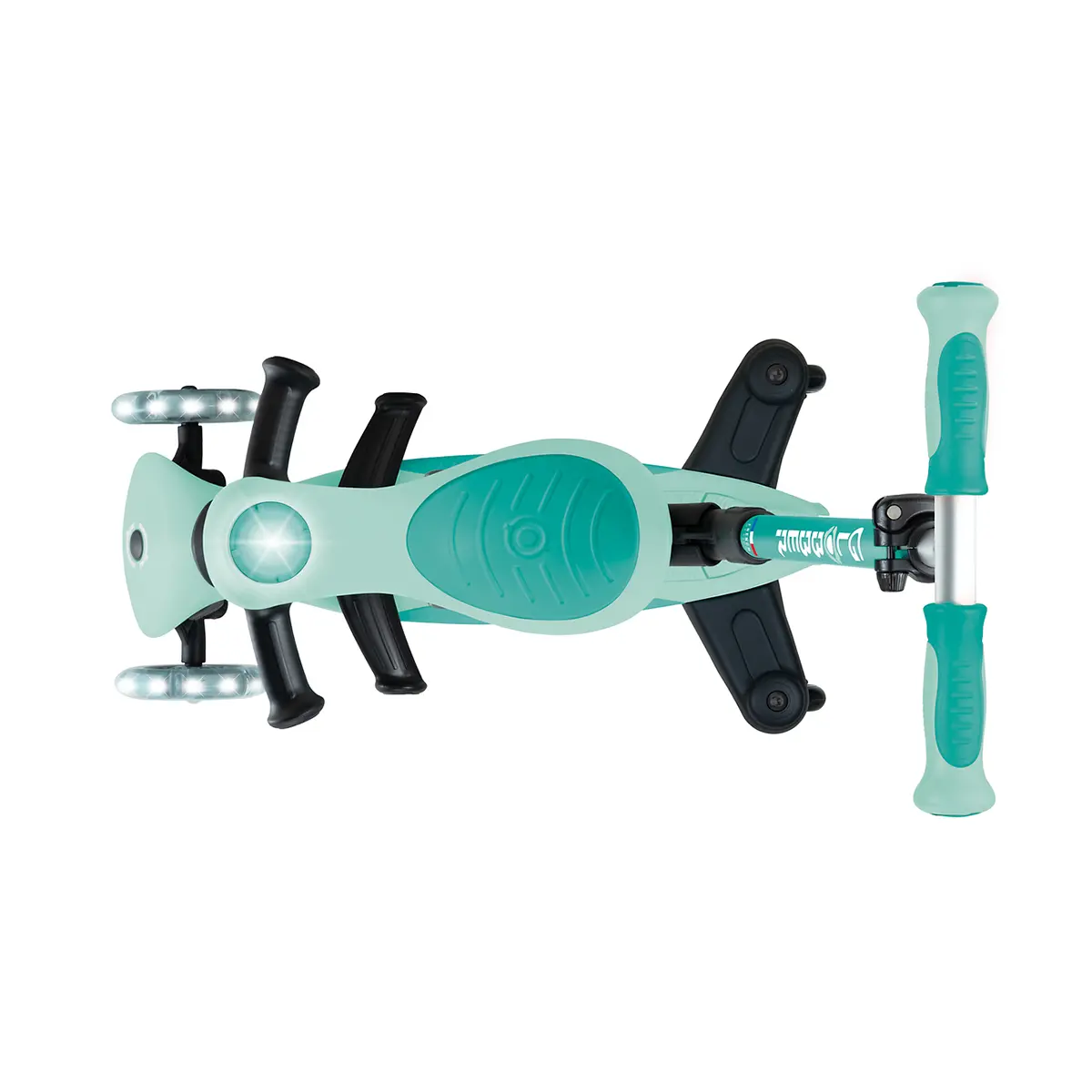 Globber 3-in-1 Roller Go-Up Deluxe Lights 360 Grad mit Leuchtrollen – Mint, Hinterradlenkung, 15M-9J – Bild 10