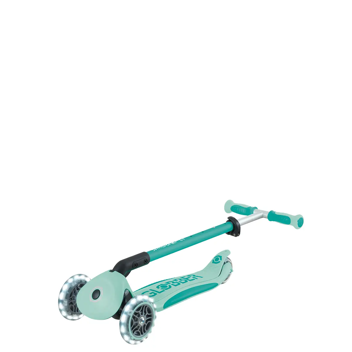 Globber 3-in-1 Roller Go-Up Deluxe Lights 360 Grad mit Leuchtrollen – Mint, Hinterradlenkung, 15M-9J – Bild 17