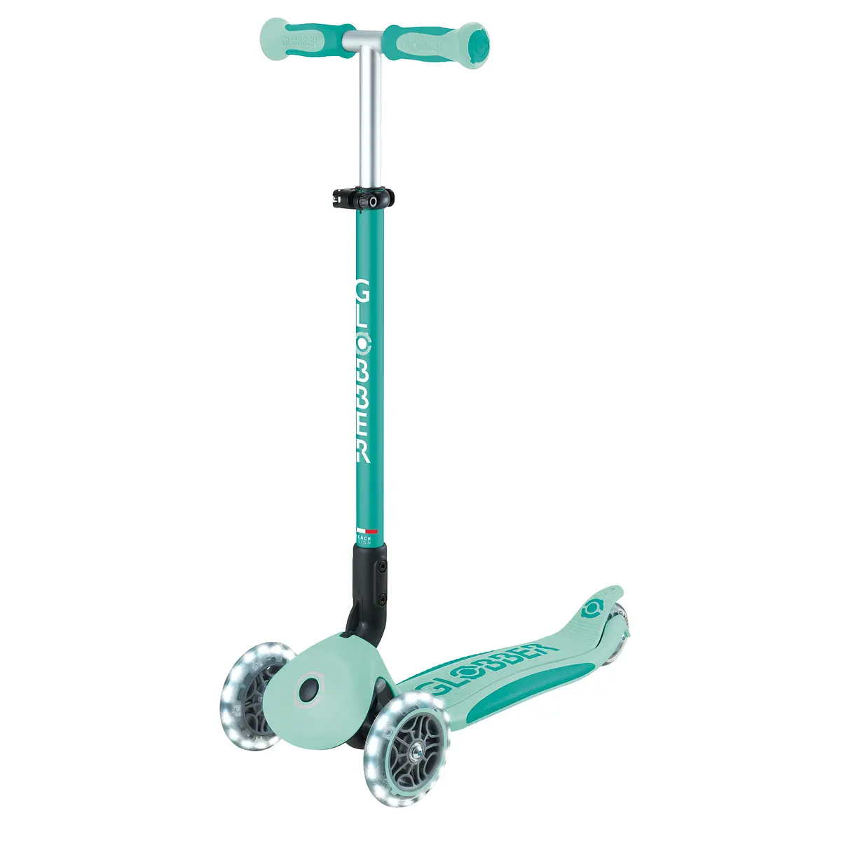 Globber 3-in-1 Roller Go-Up Deluxe Lights 360 Grad mit Leuchtrollen – Mint, Hinterradlenkung, 15M-9J – Bild 15