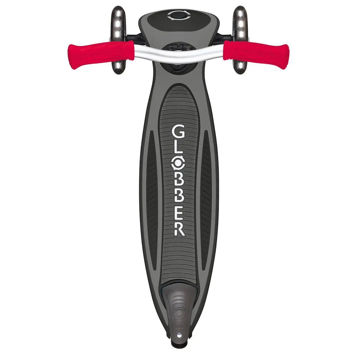 Globber Roller Master Lights mit Leuchtrollen – schwarz-rot, 4-14 Jahre
