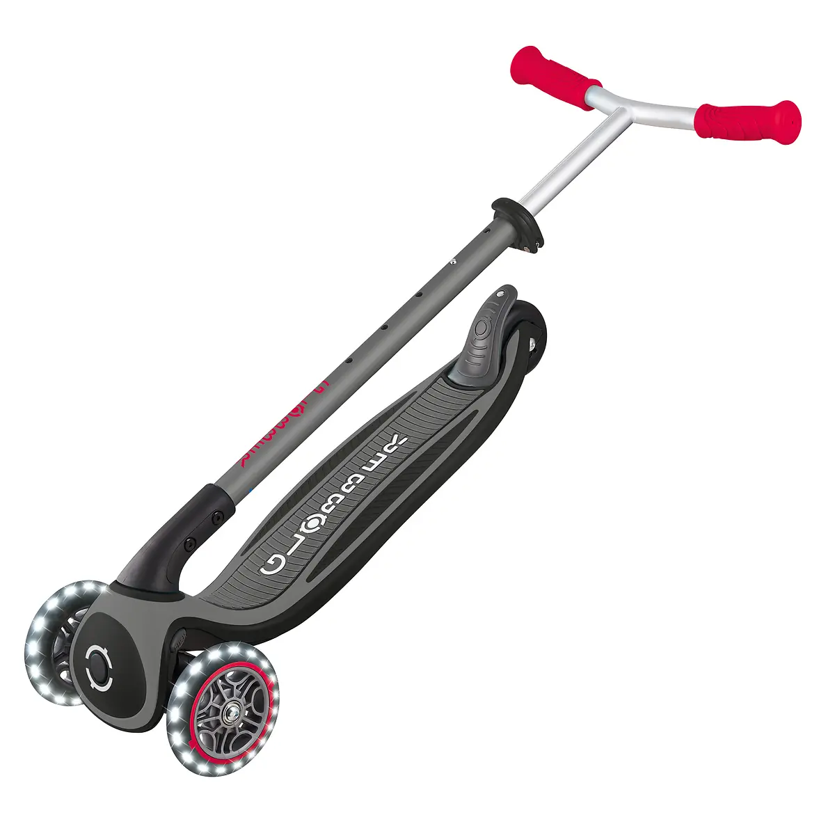 Globber Roller Master Lights mit Leuchtrollen – schwarz-rot, 4-14 Jahre