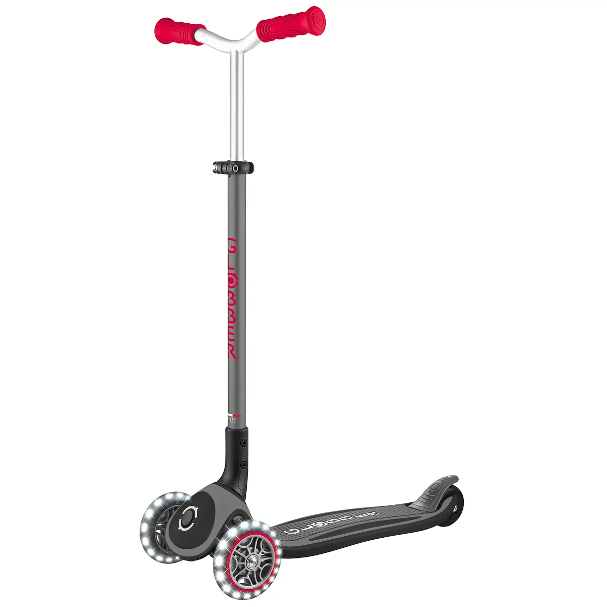 Globber Roller Master Lights mit Leuchtrollen – schwarz-rot, 4-14 Jahre