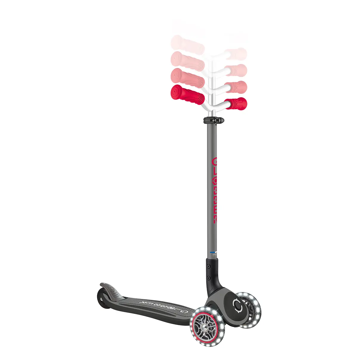 Globber Roller Master Lights mit Leuchtrollen – schwarz-rot, 4-14 Jahre