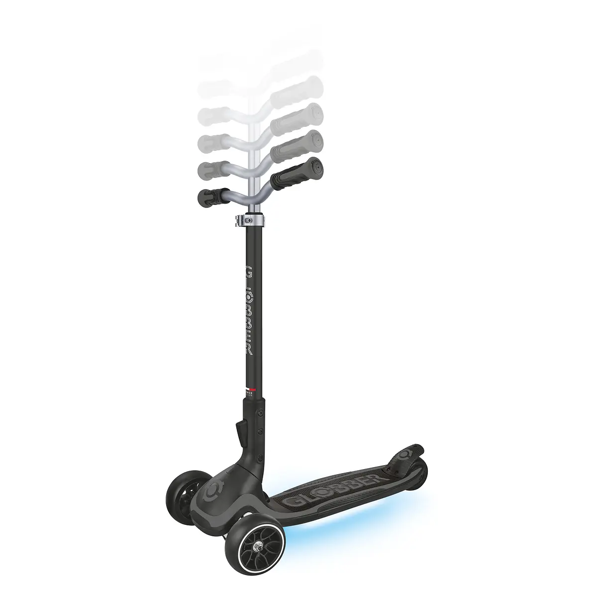 Globber Roller Ultimum Lights mit Leuchtmodul – Grau, 12 Licht-Programme, 5-99 Jahre, bis 100kg