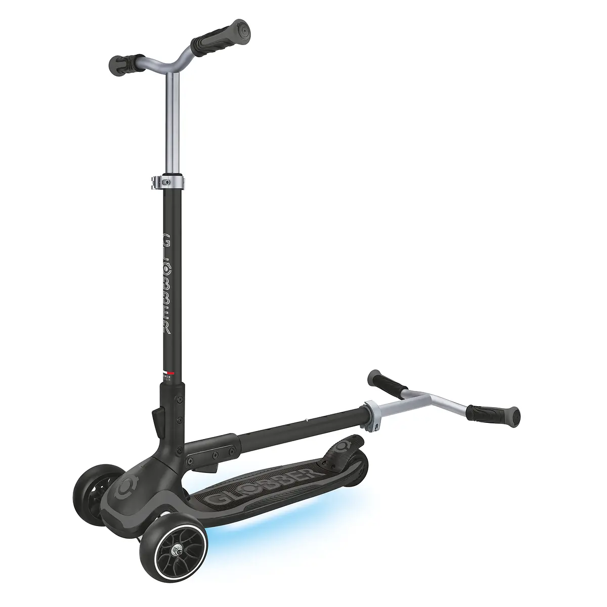 Globber Roller Ultimum Lights mit Leuchtmodul – Grau, 12 Licht-Programme, 5-99 Jahre, bis 100kg