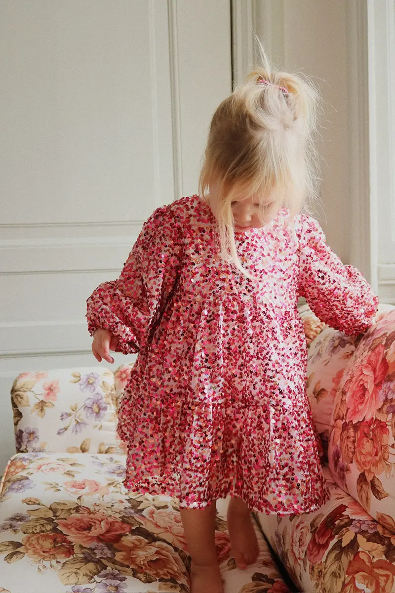 Konges Sløjd Pailletten-Kleid Lila „Sparkling Sangria“