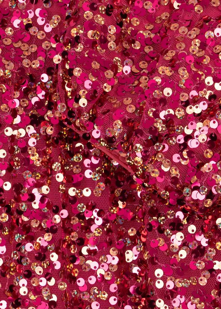 Konges Sløjd Pailletten-Kleid Lila „Sparkling Sangria“