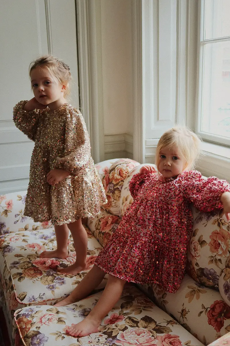 Konges Sløjd Pailletten-Kleid Lila „Sparkling Sangria“