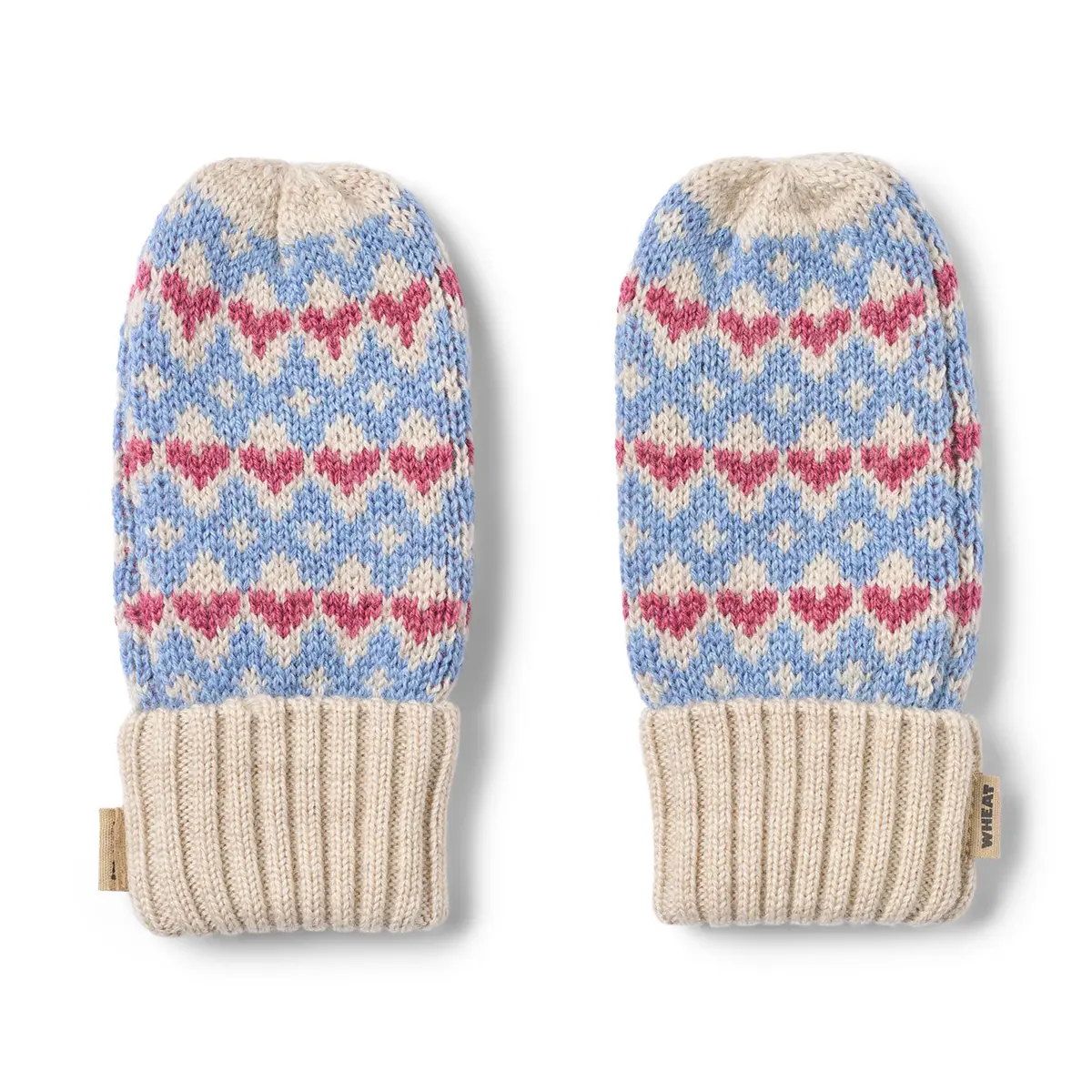 Wheat Jacquard Handschuhe Haansi „Blue“ Merinowolle