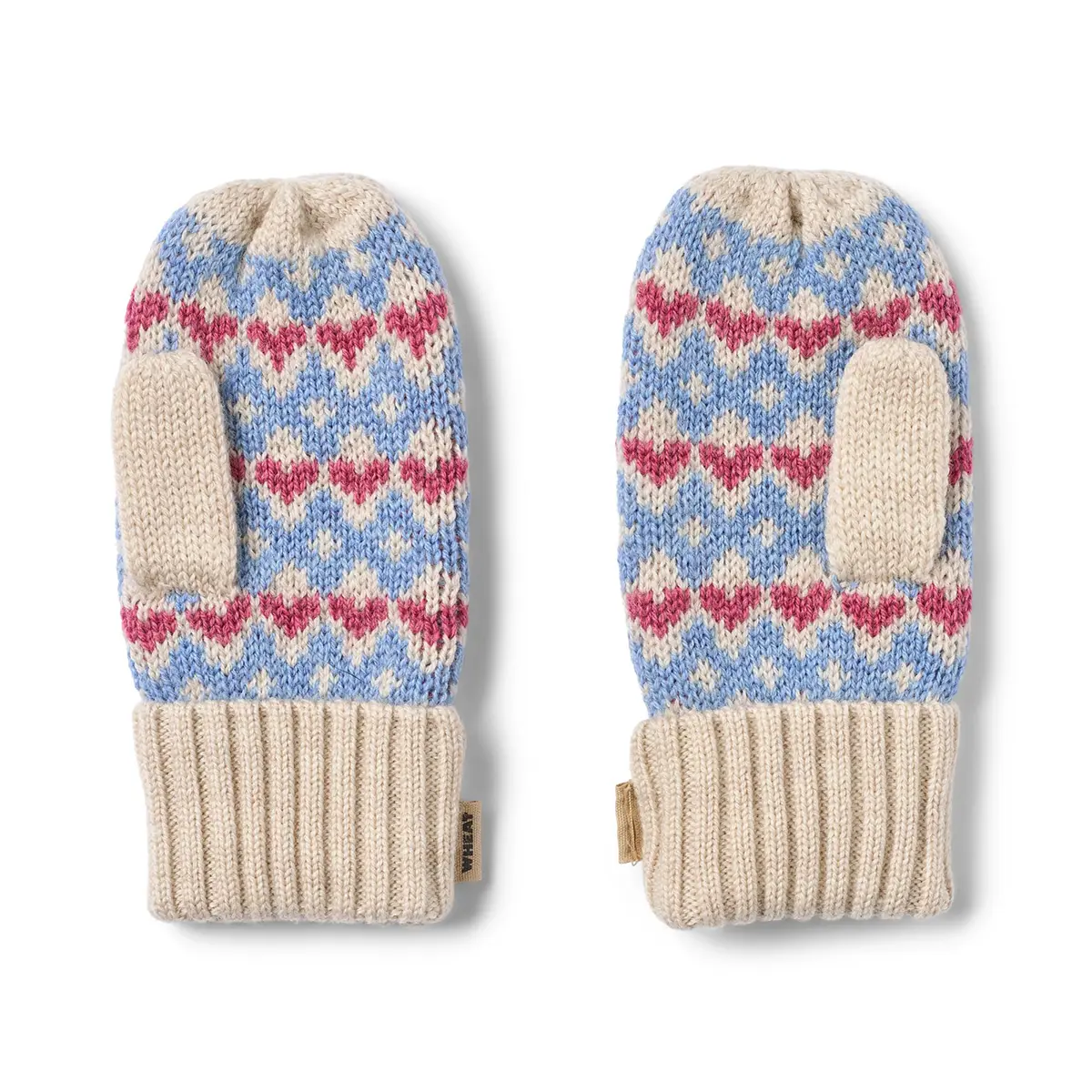 Wheat Jacquard Handschuhe Haansi „Blue“ Merinowolle