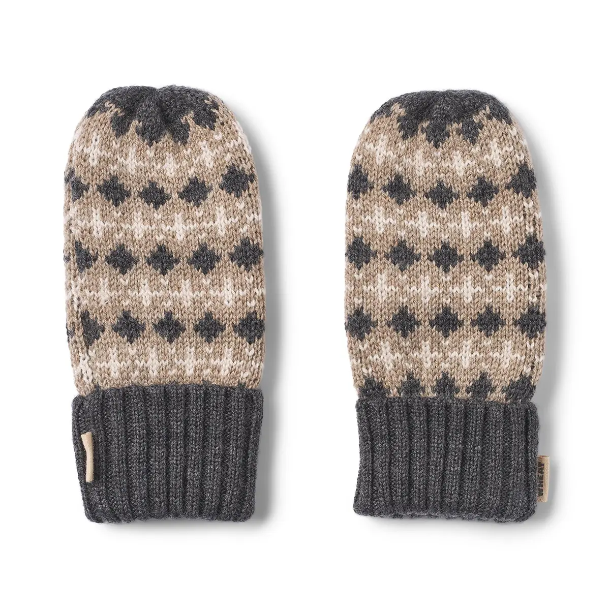 Wheat Jacquard Handschuhe Haansi „Charcoal Melange“ Merinowolle